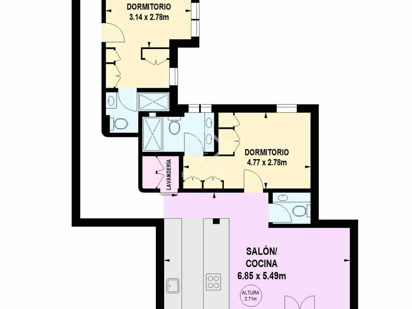 2 chambre Appartement à vendre à Madrid ville - 1 195 000 € (Ref: 9100008)