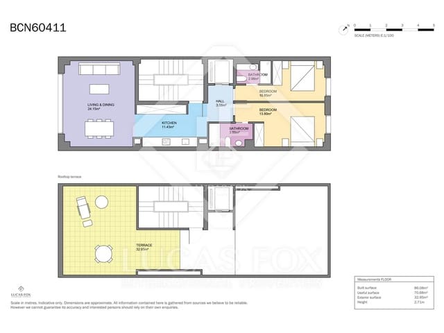 2 slaapkamer Appartement te koop in Barcelona stad - € 790.000 (Ref: 9109797)