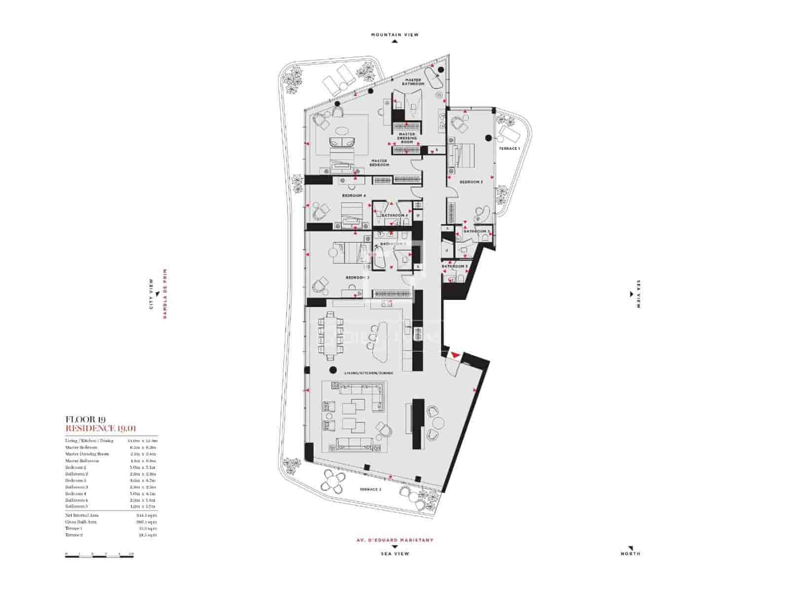 4 quarto Apartamento para venda em Barcelona cidade com piscina garagem - 5 630 213 € (Ref: 9123884)