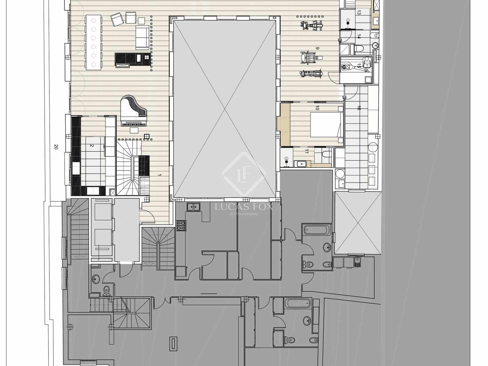 4 Zimmer Penthouse zu vermieten in Barcelona Stadt mit Garage - 12.000 € (Ref: 9133751)