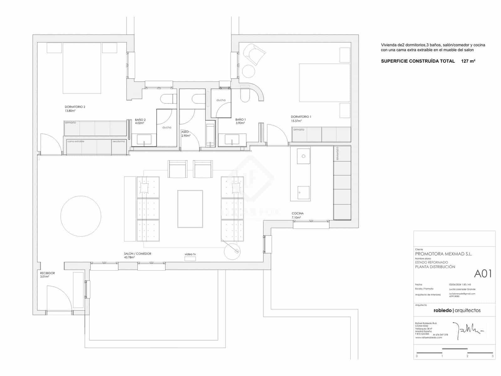 2 soveværelse Lejlighed til salg i Madrid by - € 1.800.000 (Ref: 9144215)