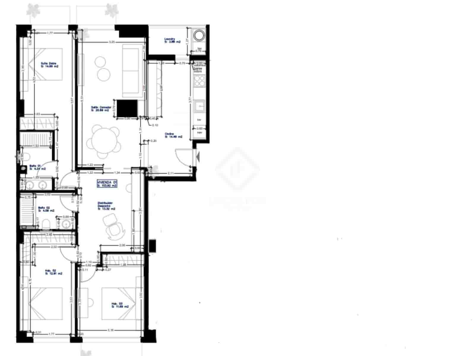 3 slaapkamer Appartement te koop in Valencia stad met zwembad garage - € 695.000 (Ref: 9207806)
