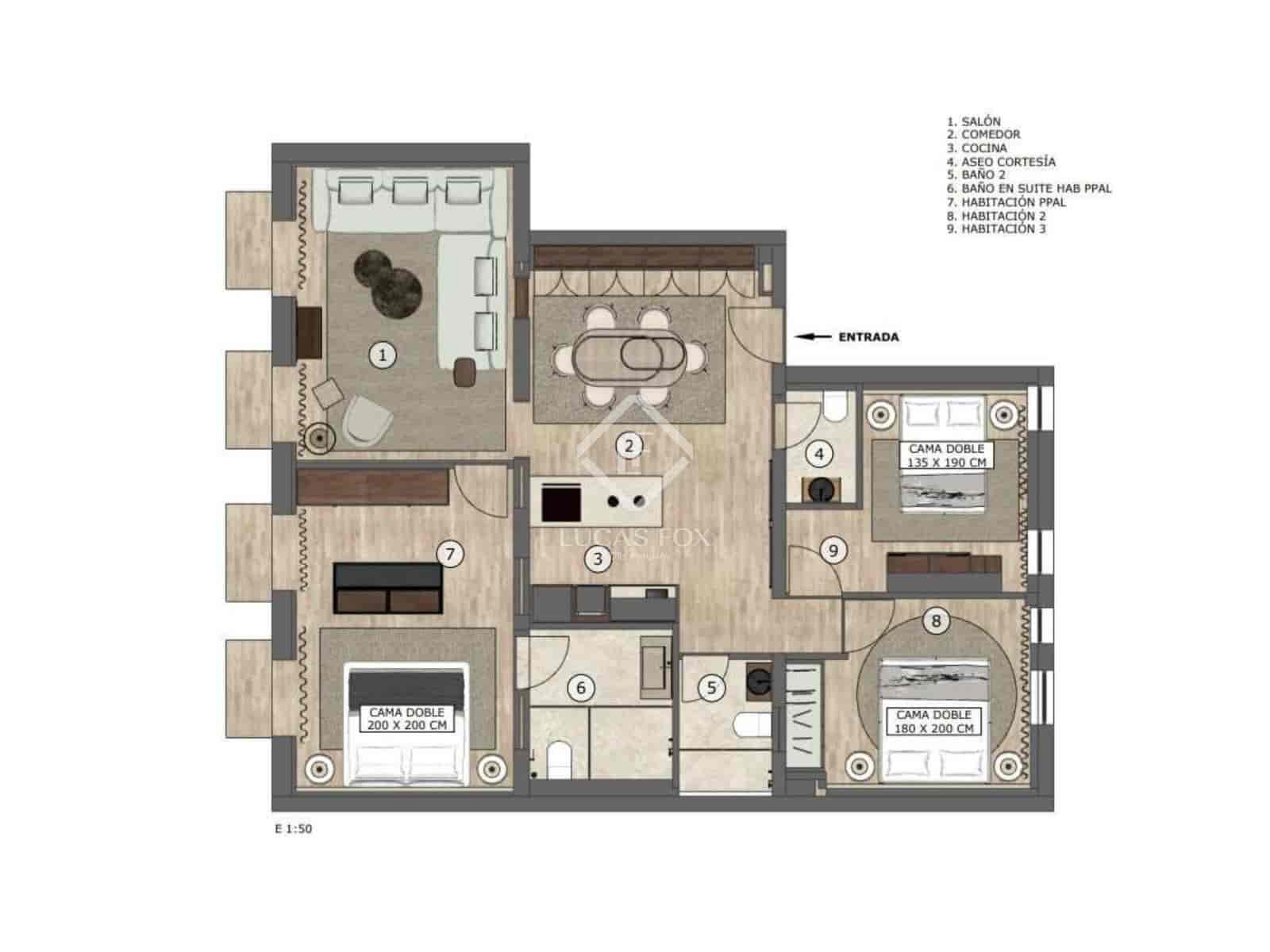 3 sypialnia Apartament na sprzedaż w Miasto Madryt - 1 650 000 € (Ref: 9309021)
