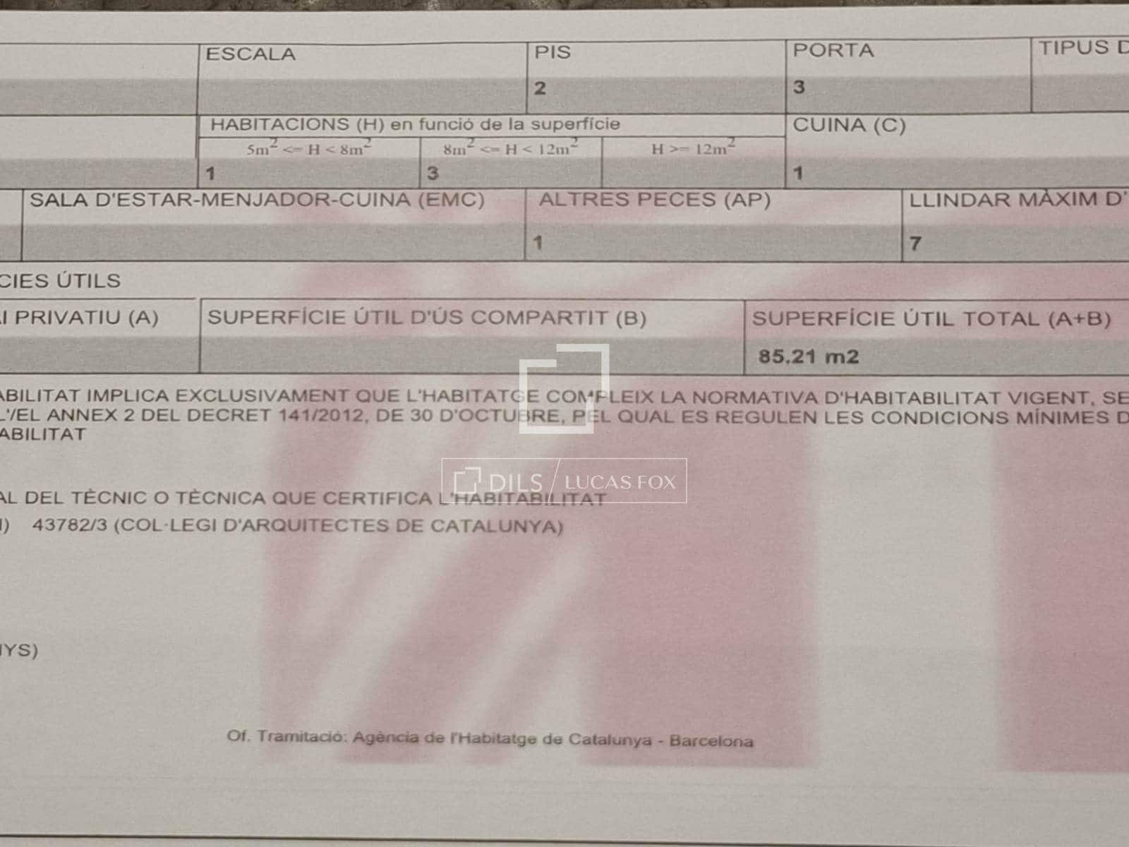3 quarto Apartamento para venda em Barcelona cidade - 798 000 € (Ref: 9345654)