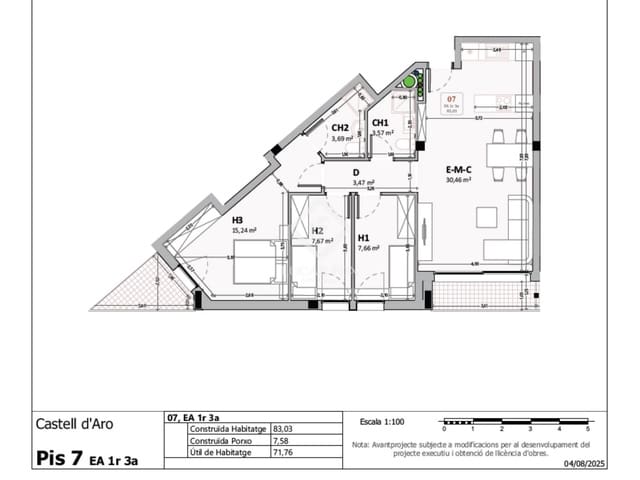 Apartamento de 3 habitaciones en Castell d'Aro, Castell-Platja d'Aro en venta con piscina garaje - 287.000 € (Ref: 9357717)