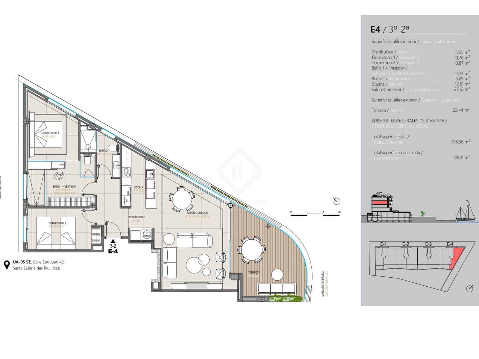 2 chambre Appartement à vendre à Santa Eulalia / Santa Eularia avec piscine garage - 1 864 584 € (Ref: 9432510)