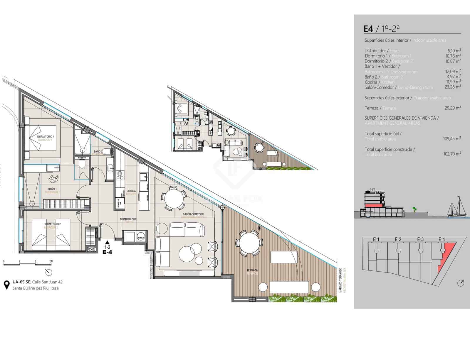 2 makuuhuone Huoneisto myytävänä paikassa Santa Eulalia / Santa Eularia mukana uima-altaan 
autotalli - 1 708 590 € (Ref: 9432512)