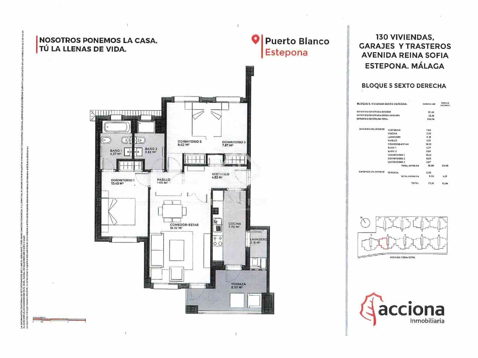 Apartamento de 3 habitaciones en Estepona en venta con piscina garaje - 499.000 € (Ref: 9432706)