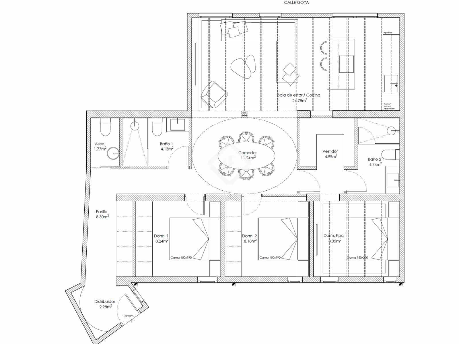3 soveværelse Lejlighed til salg i Madrid by - € 1.590.000 (Ref: 9450851)
