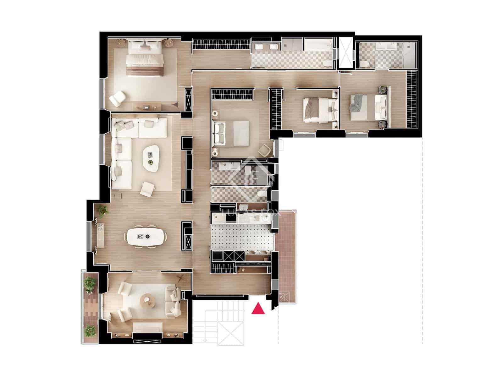 4 camera da letto Appartamento in vendita in Madrid citta - 1.850.000 € (Rif: 9454799)