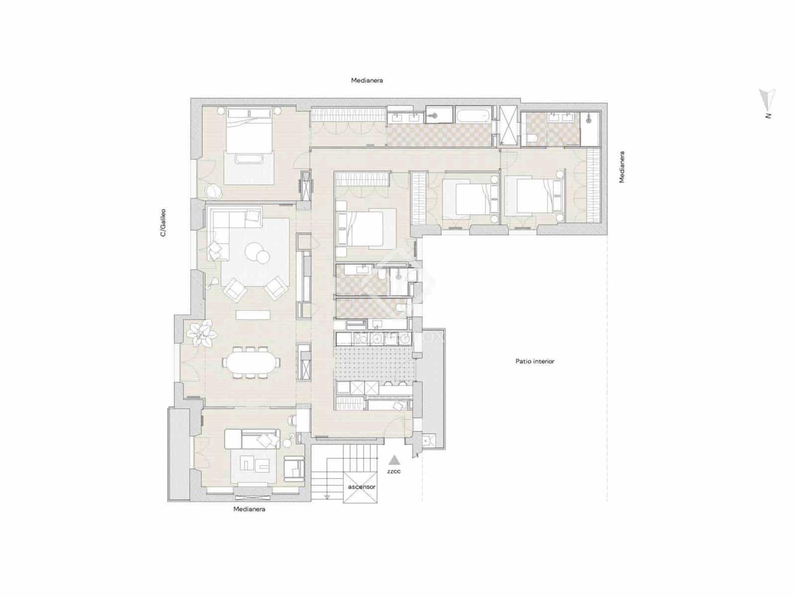 4 camera da letto Appartamento in vendita in Madrid citta - 1.850.000 € (Rif: 9454799)