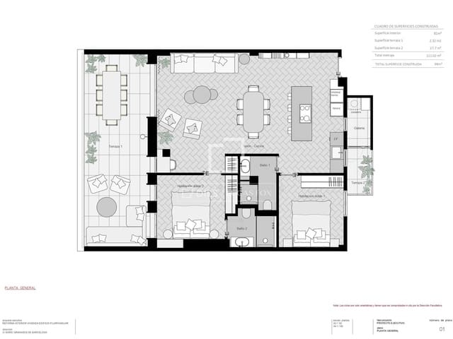 2 quarto Penthouse para venda em Barcelona cidade - 1 195 000 € (Ref: 9522833)