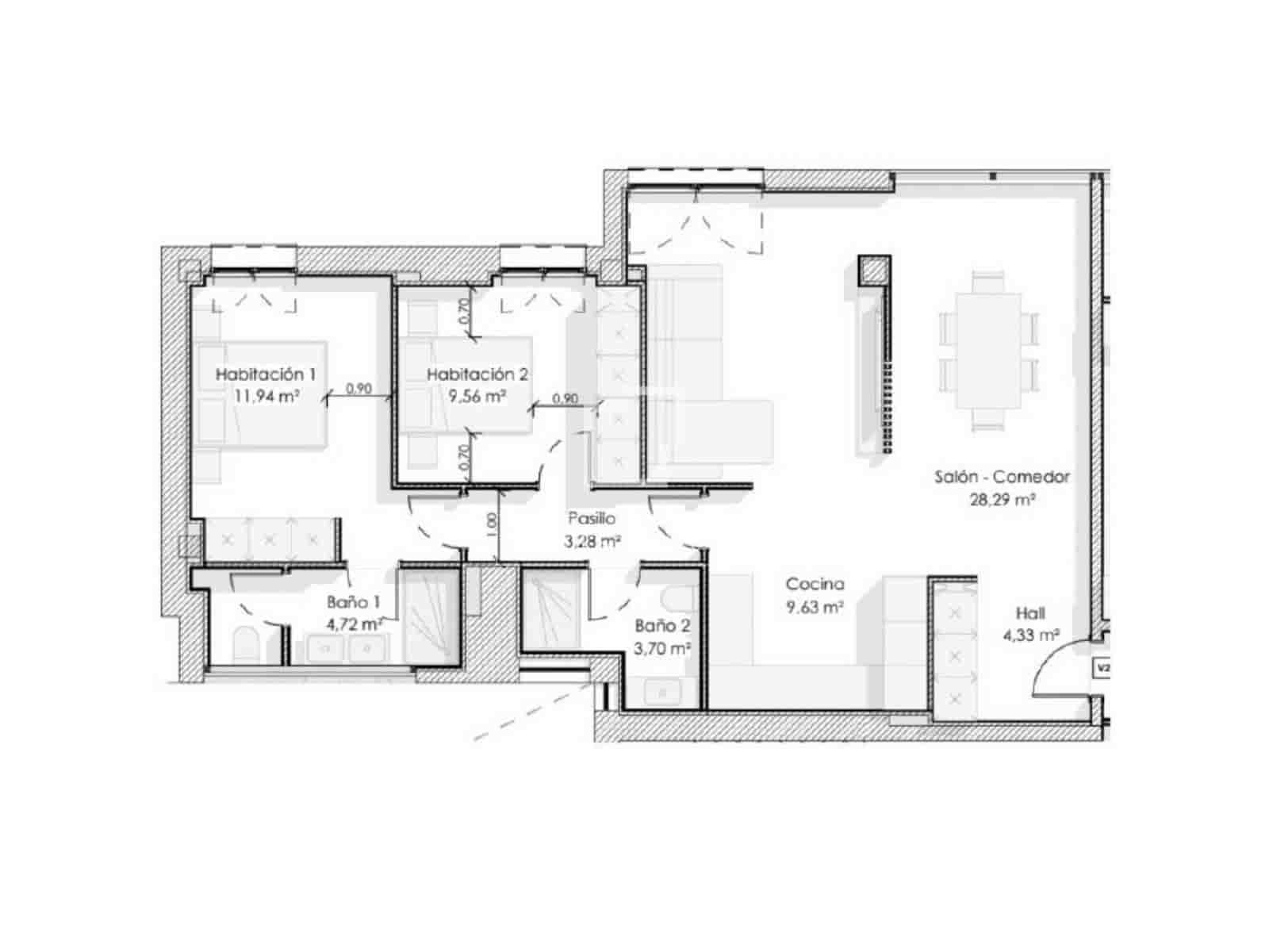 2 chambre Appartement à vendre à Madrid ville - 990 000 € (Ref: 9531973)