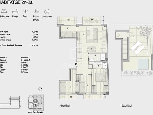 4 soveværelse Lejlighed til salg i Sant Cugat del Vallès med swimmingpool - € 970.000 (Ref: 9534922)