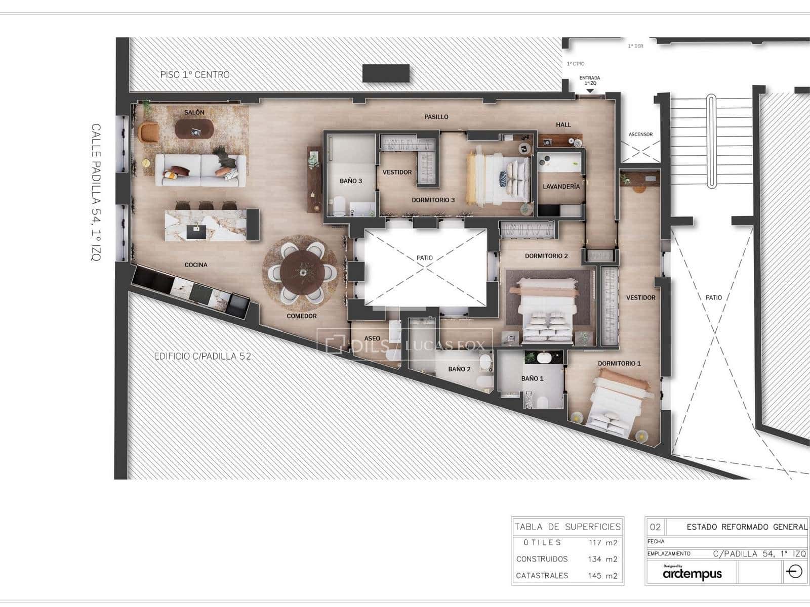 3 makuuhuone Huoneisto myytävänä paikassa Madrid kaupunki - 1 729 000 € (Ref: 9547232)