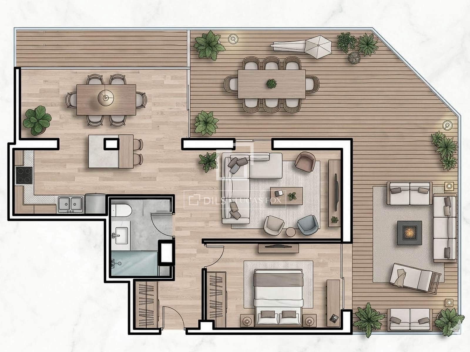 2 soveværelse Penthouse til salg i Madrid by - € 990.000 (Ref: 9572292)