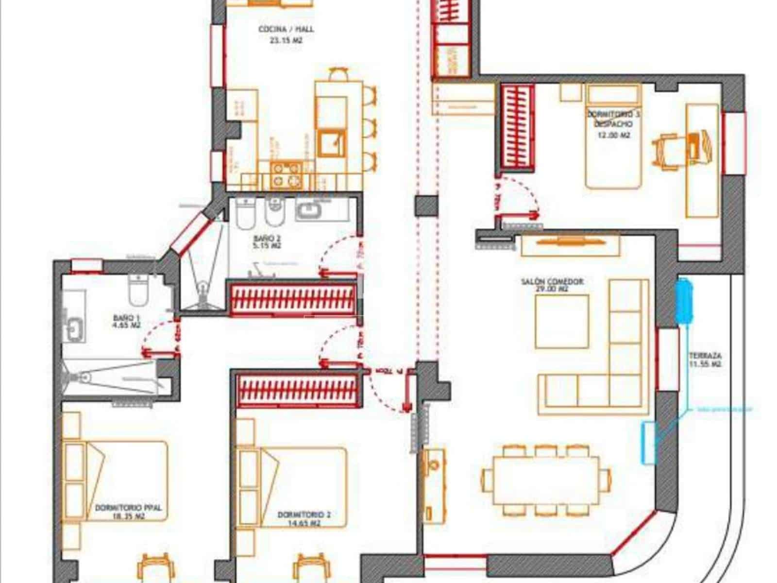 3 slaapkamer Appartement te huur in Madrid stad - € 2.600 (Ref: 9590340)