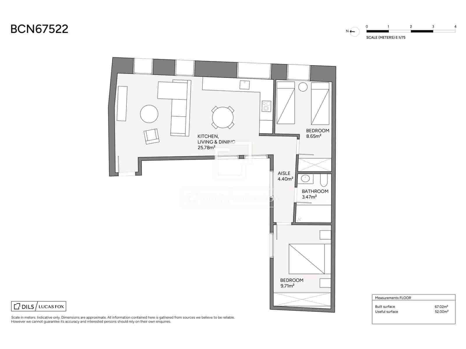 Apartamento de 2 habitaciones en Barcelona ciudad en venta - 412.000 € (Ref: 9697753)