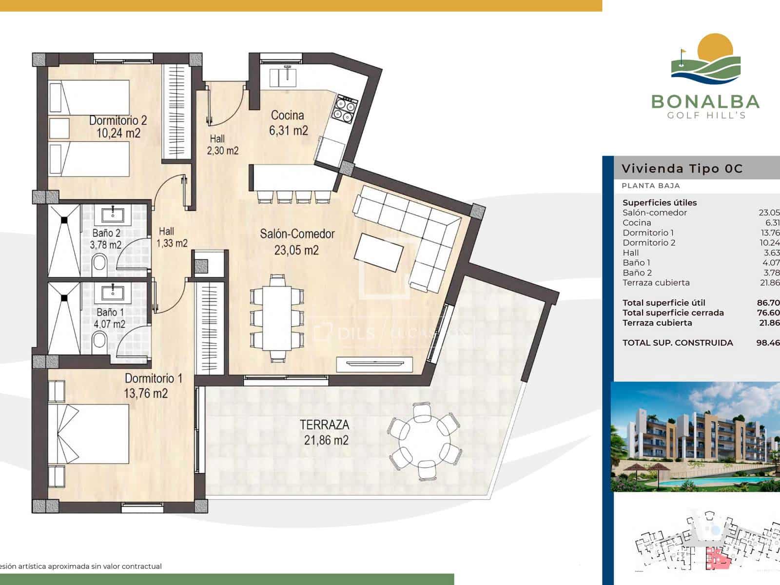 2 slaapkamer Appartement te koop in Muchamiel / Mutxamel - € 280.800 (Ref: 9707652)