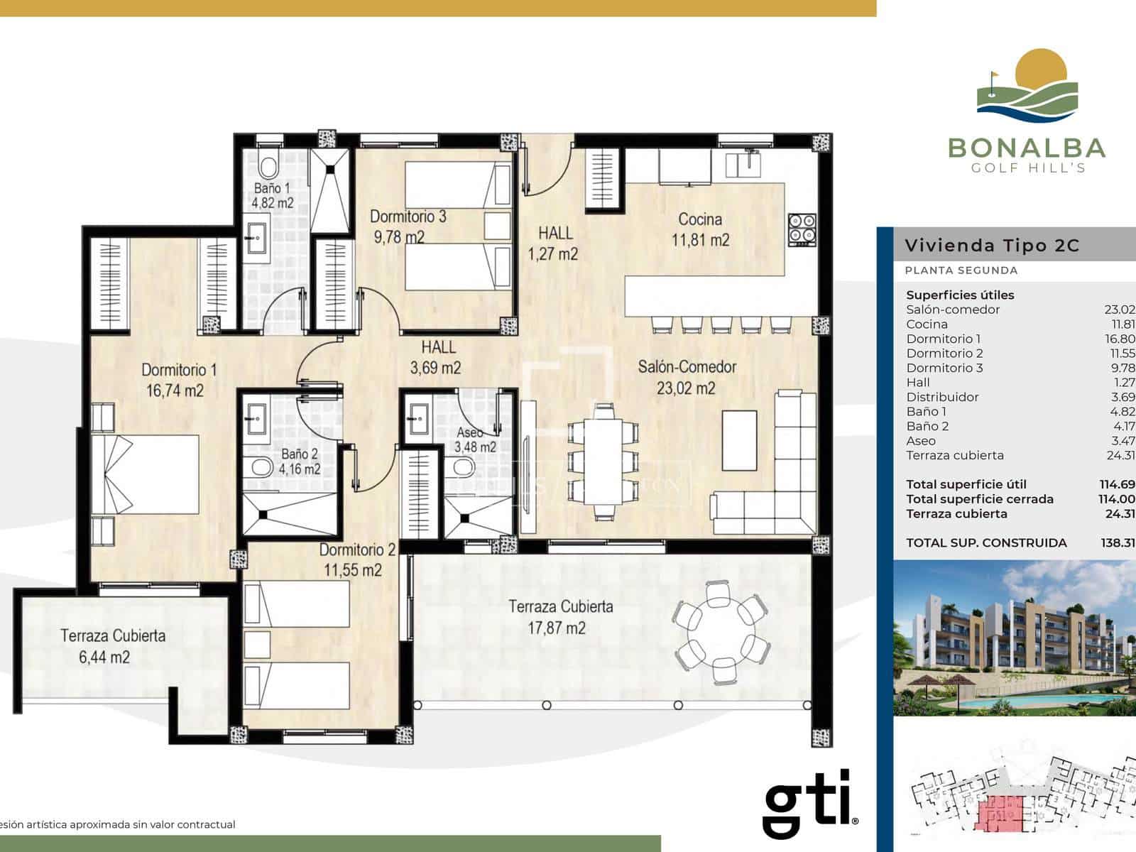 3 soveværelse Lejlighed til salg i Muchamiel / Mutxamel med garage - € 405.600 (Ref: 9707653)