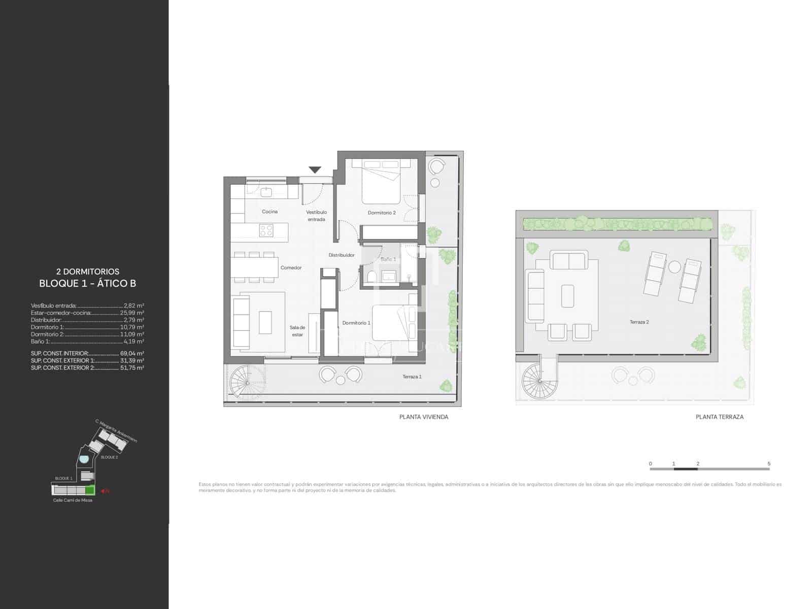 Ático de 2 habitaciones en Ibiza / Eivissa ciudad en venta con piscina garaje - 1.295.000 € (Ref: 9707927)