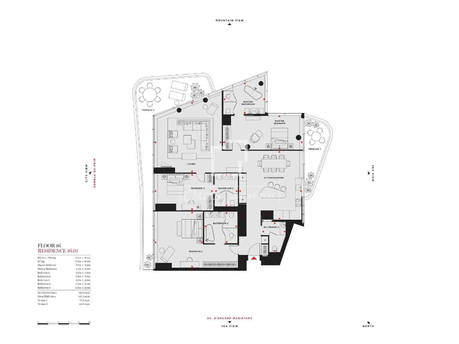 3 chambre Appartement à vendre à Barcelone ville avec piscine garage - 3 269 872 € (Ref: 9716606)