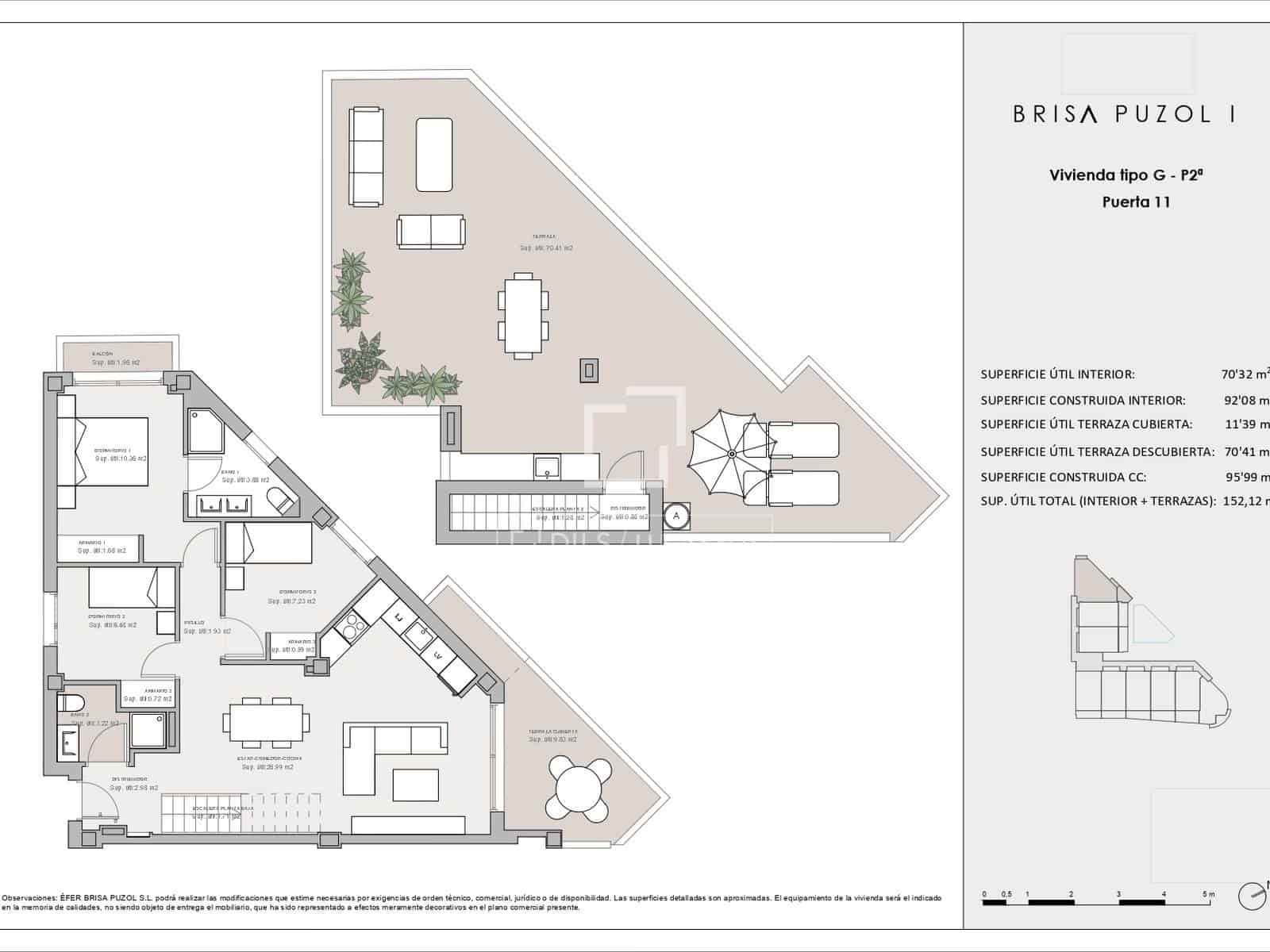 3 bedroom Penthouse for sale in Pucol with pool garage - € 411,000 (Ref: 9716610)