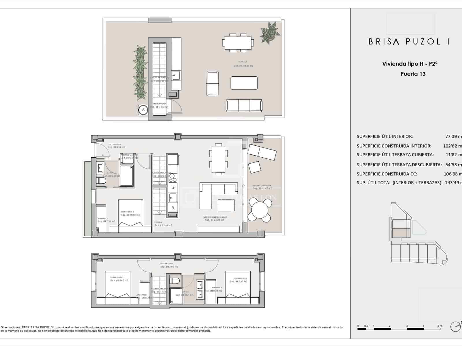 3 bedroom Penthouse for sale in Pucol with pool garage - € 401,000 (Ref: 9716611)