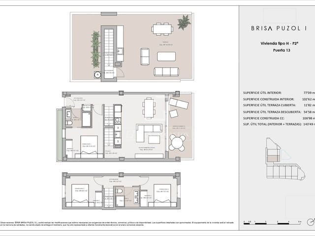 3 camera da letto Attico in vendita in Puçol con piscina garage - 401.000 € (Rif: 9716611)