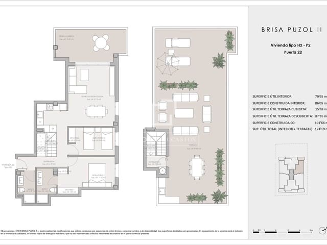 2 camera da letto Attico in vendita in Puçol con piscina garage - 415.000 € (Rif: 9716617)