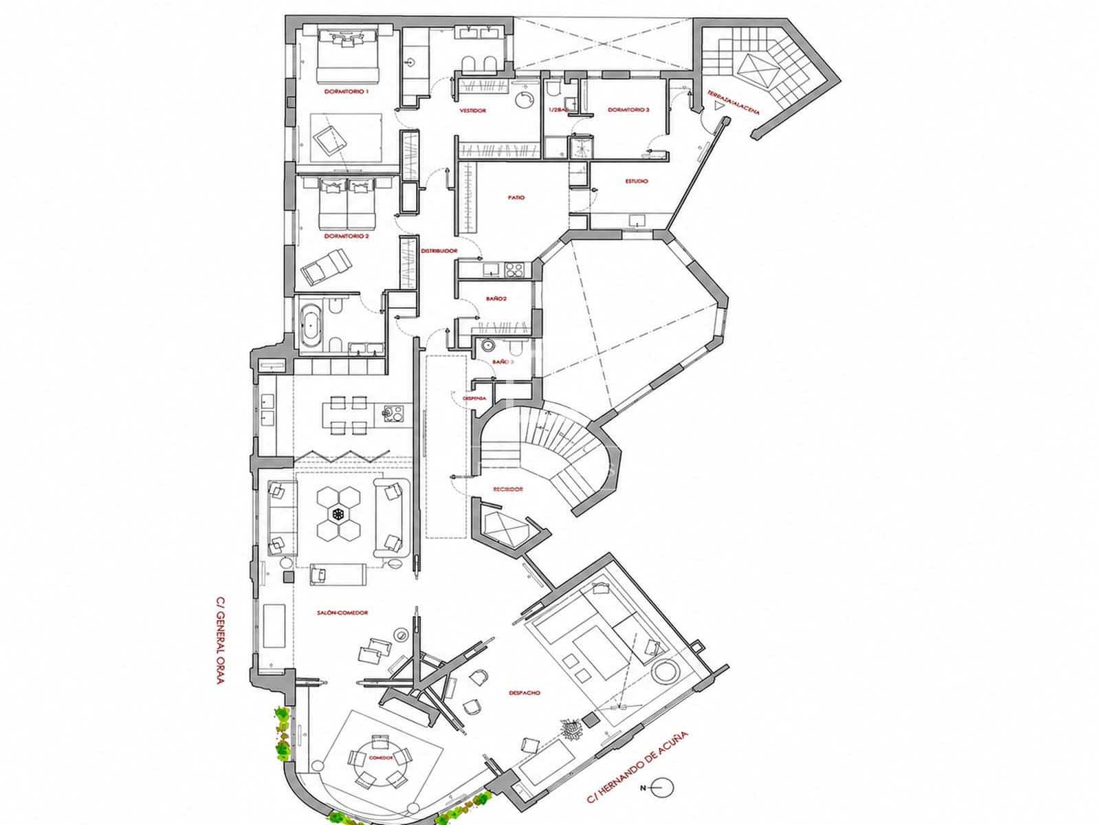 Appartement de 3 chambres à louer à Madrid ville avec garage - 15 000 € (Ref: 9733579)