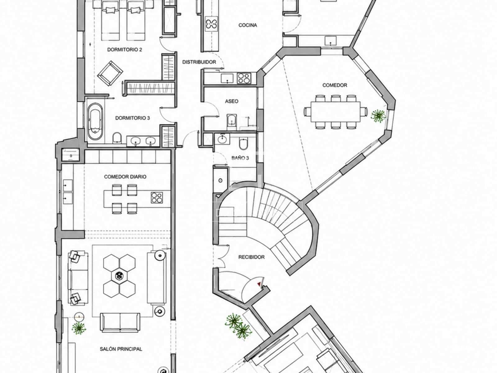 Appartement de 3 chambres à louer à Madrid ville avec garage - 15 000 € (Ref: 9733579)