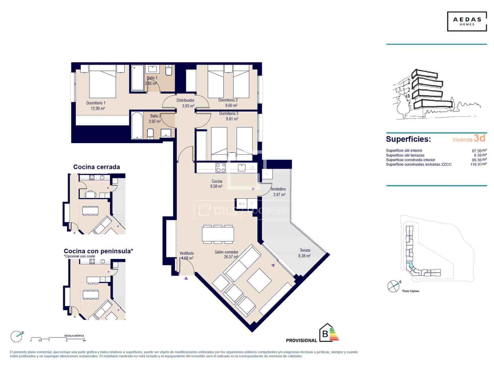 3 soveværelse Lejlighed til salg i Alicante by med swimmingpool garage - € 390.000 (Ref: 9733970)