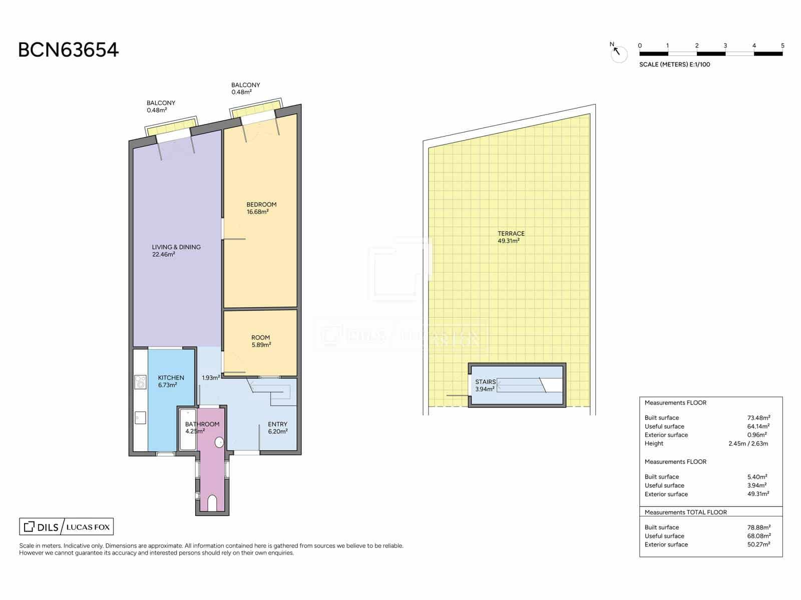 2 makuuhuone Kattohuoneisto myytävänä paikassa Barcelona kaupunki - 445 000 € (Ref: 9733972)