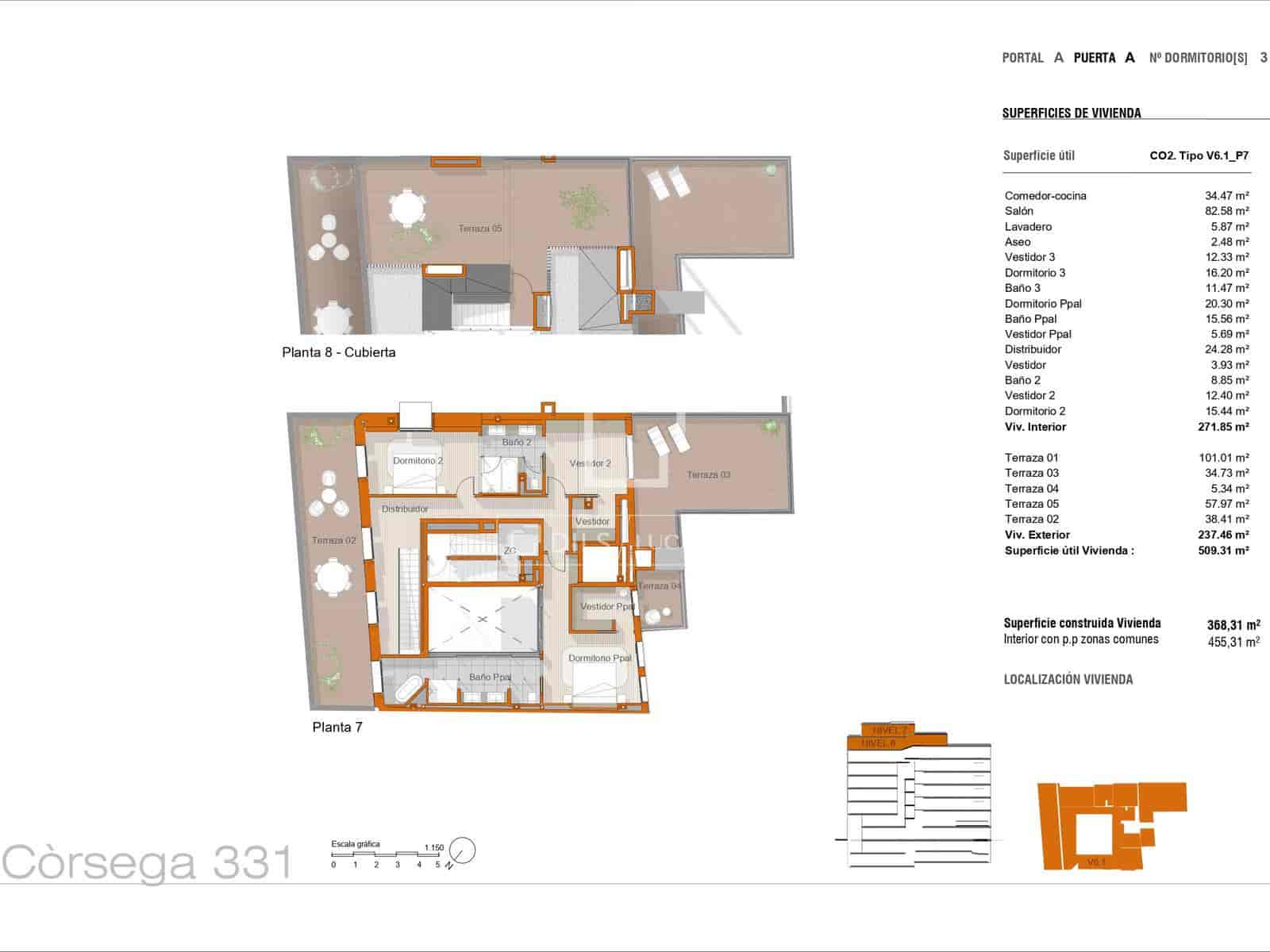 Ático de 3 habitaciones en Barcelona ciudad en venta con piscina garaje - 12.000.000 € (Ref: 9739240)