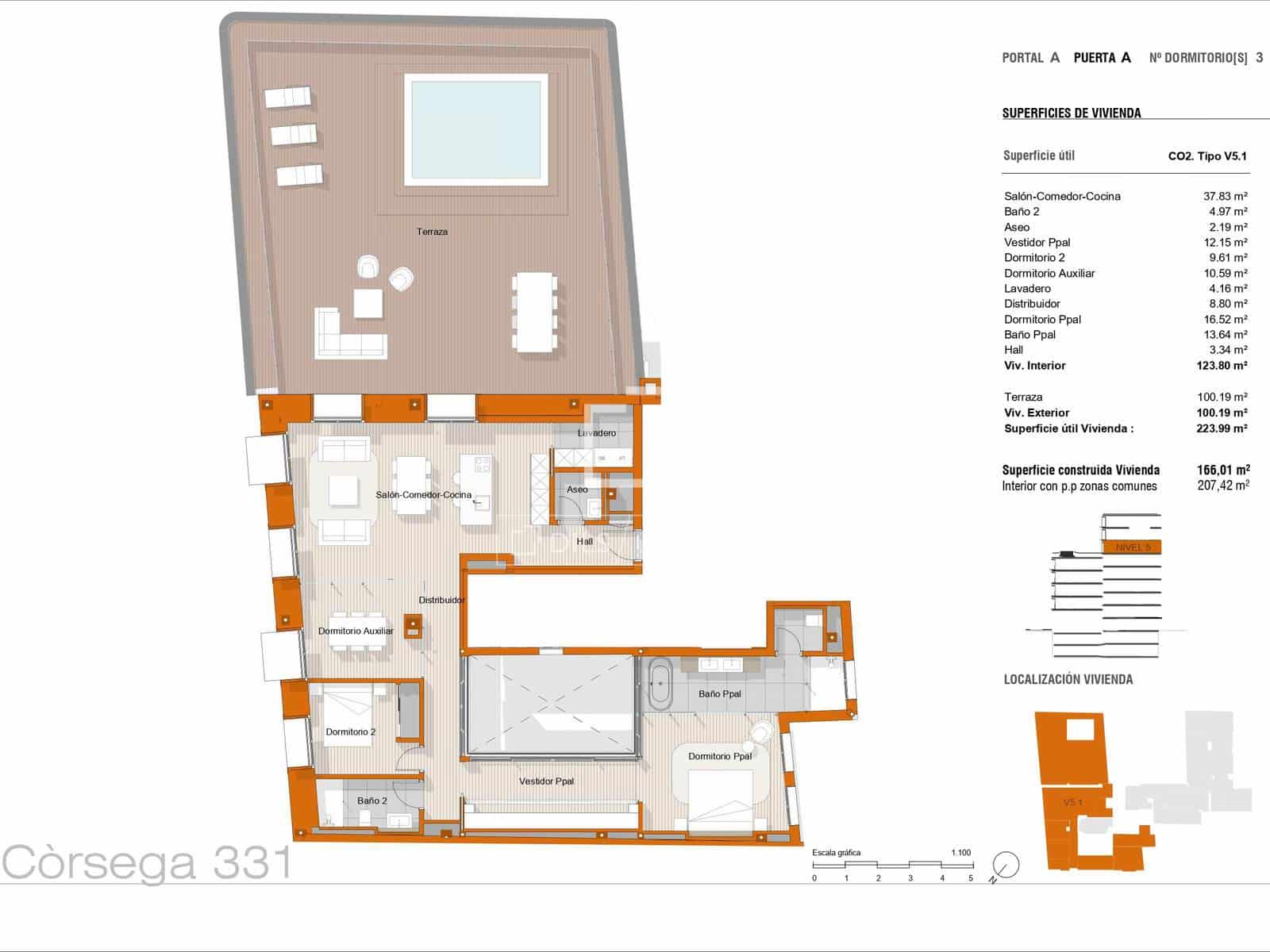 3 camera da letto Appartamento in vendita in Barcelona citta con piscina garage - 4.500.000 € (Rif: 9739241)