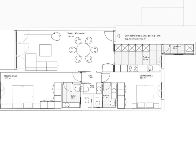 2 makuuhuone Huoneisto myytävänä paikassa Goya, Madrid kaupunki mukana 
autotalli - 1 250 000 € (Ref: 9747317)