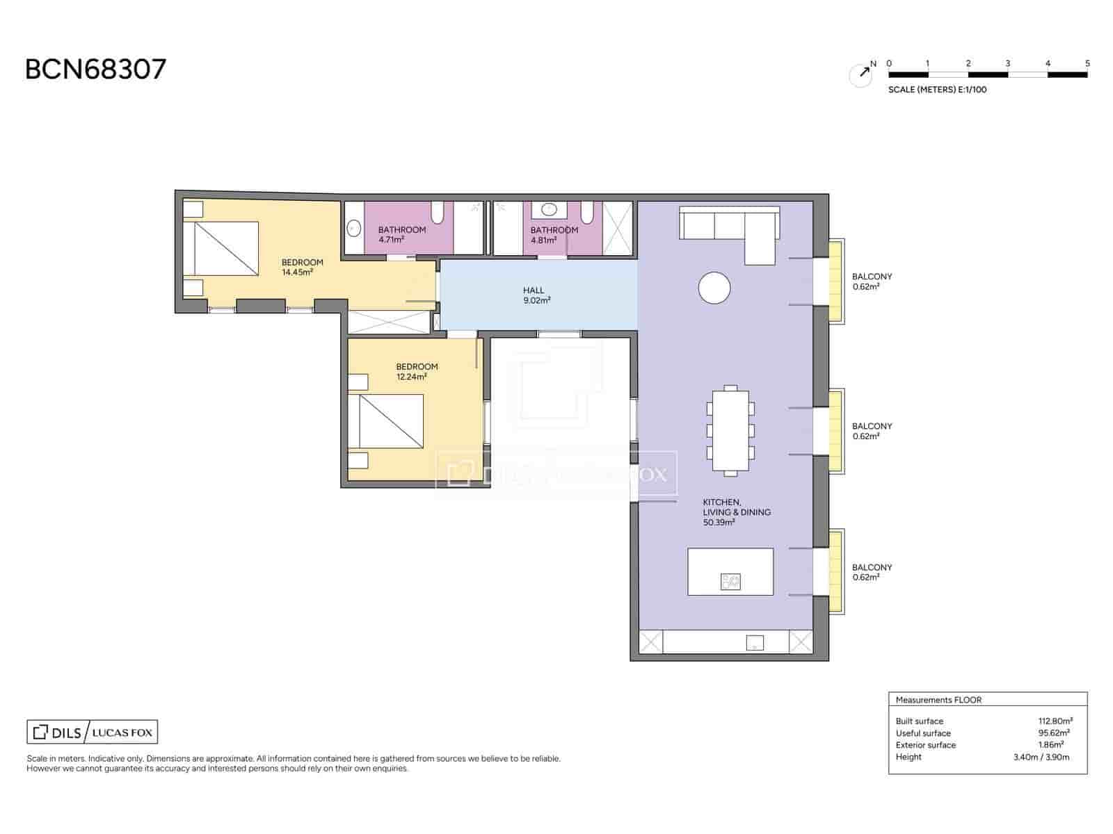 2 makuuhuone Huoneisto myytävänä paikassa Barcelona kaupunki - 995 000 € (Ref: 9757592)