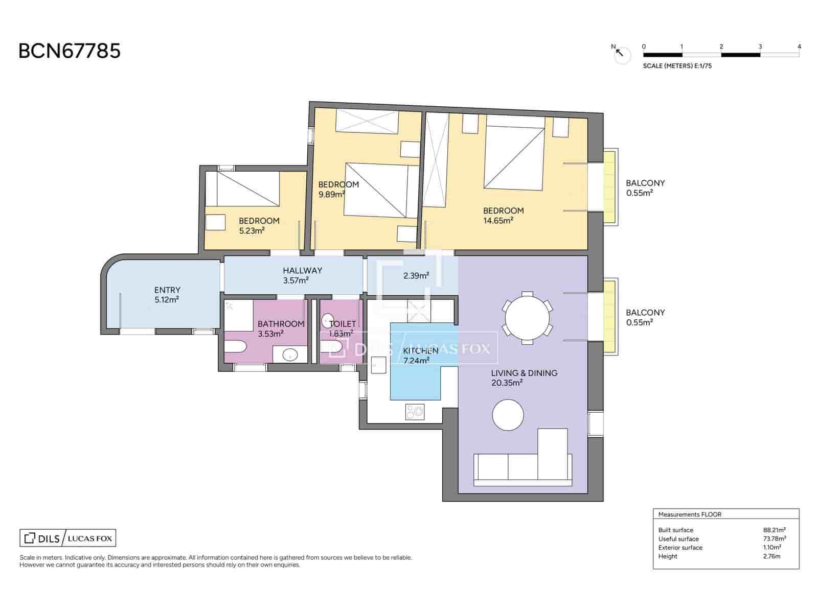 3 chambre Appartement à vendre à Barcelone ville - 545 000 € (Ref: 9761614)
