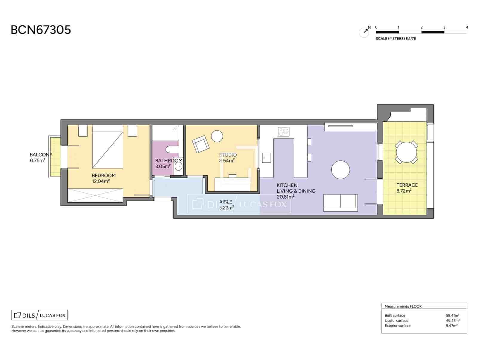 2 chambre Appartement à vendre à Barcelone ville - 449 000 € (Ref: 9777229)