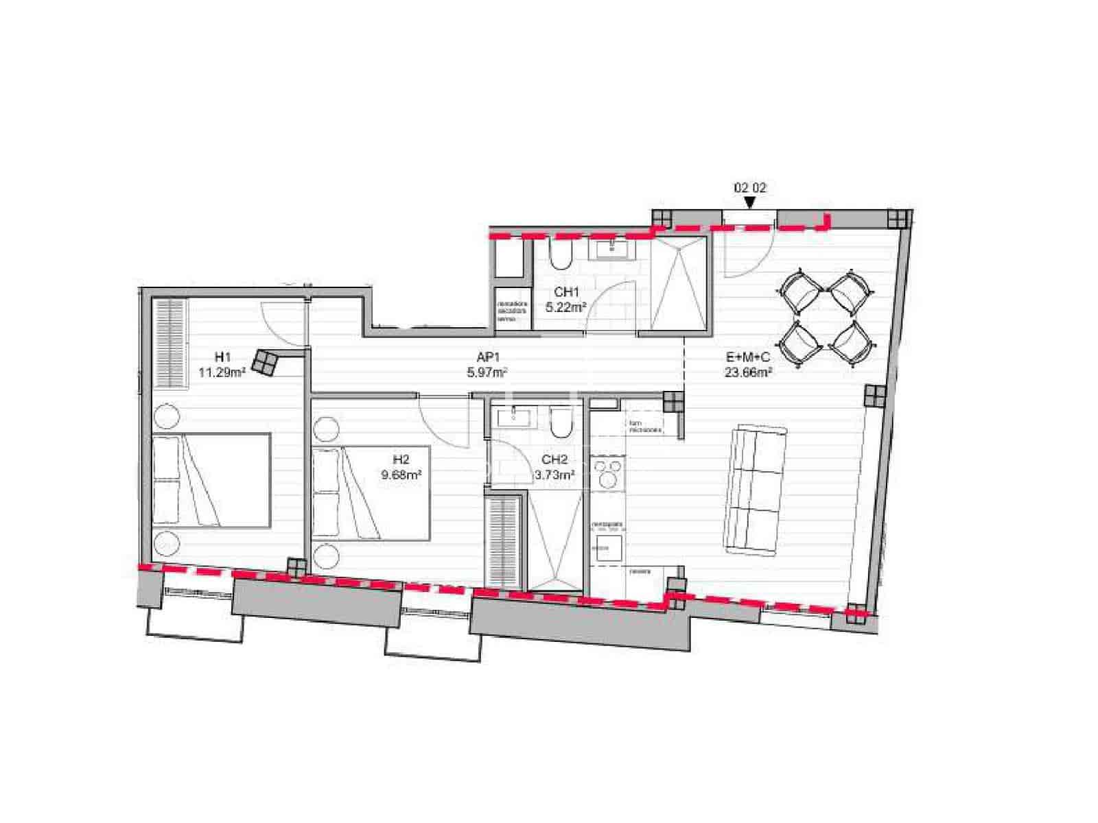 2 bedroom Apartment for sale in Girona city - € 436,000 (Ref: 9779147)