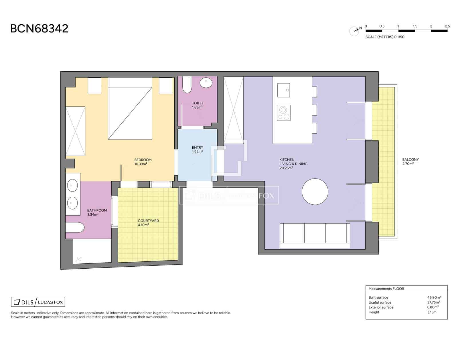 1 soverom Leilighet til salgs i Barcelona by - € 285 000 (Ref: 9782410)