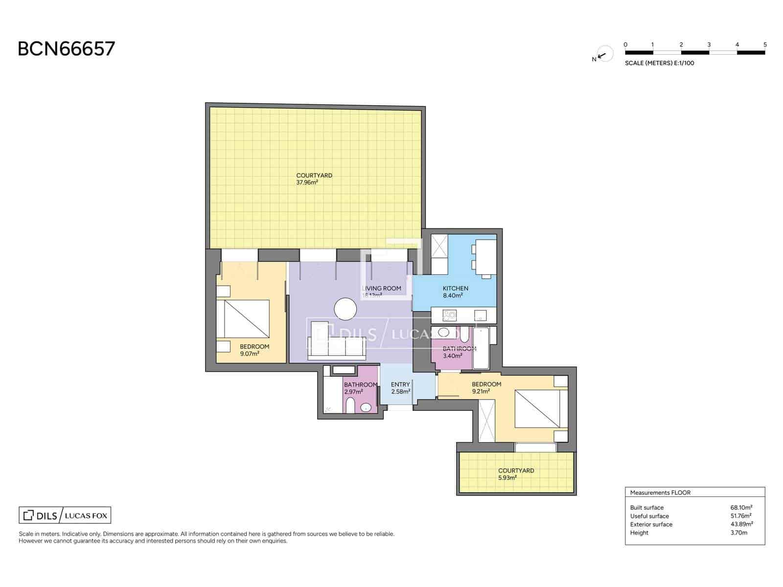 2 quarto Apartamento para venda em Barcelona cidade - 595 000 € (Ref: 9793297)