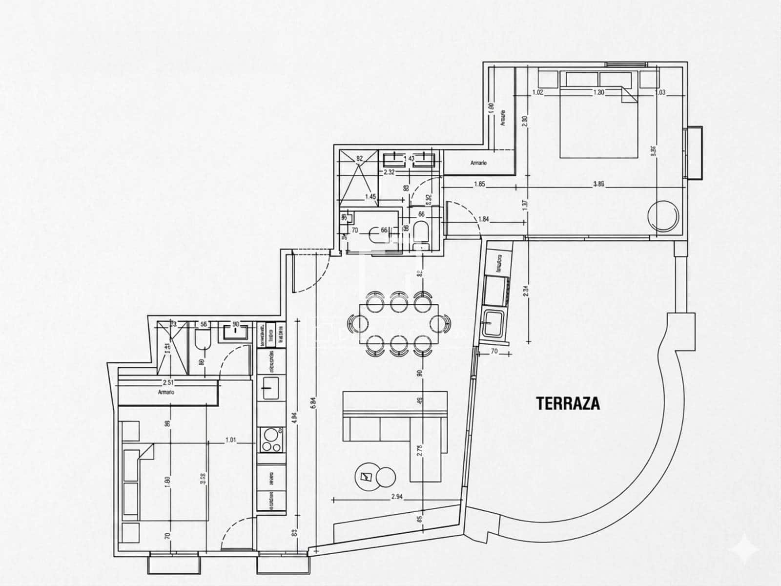 Penthouse de 2 chambres à louer à Madrid ville - 10 000 € (Ref: 9797428)