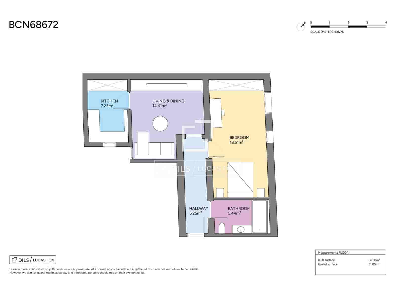 1 slaapkamer Appartement te koop in Barcelona stad - € 355.000 (Ref: 9802944)