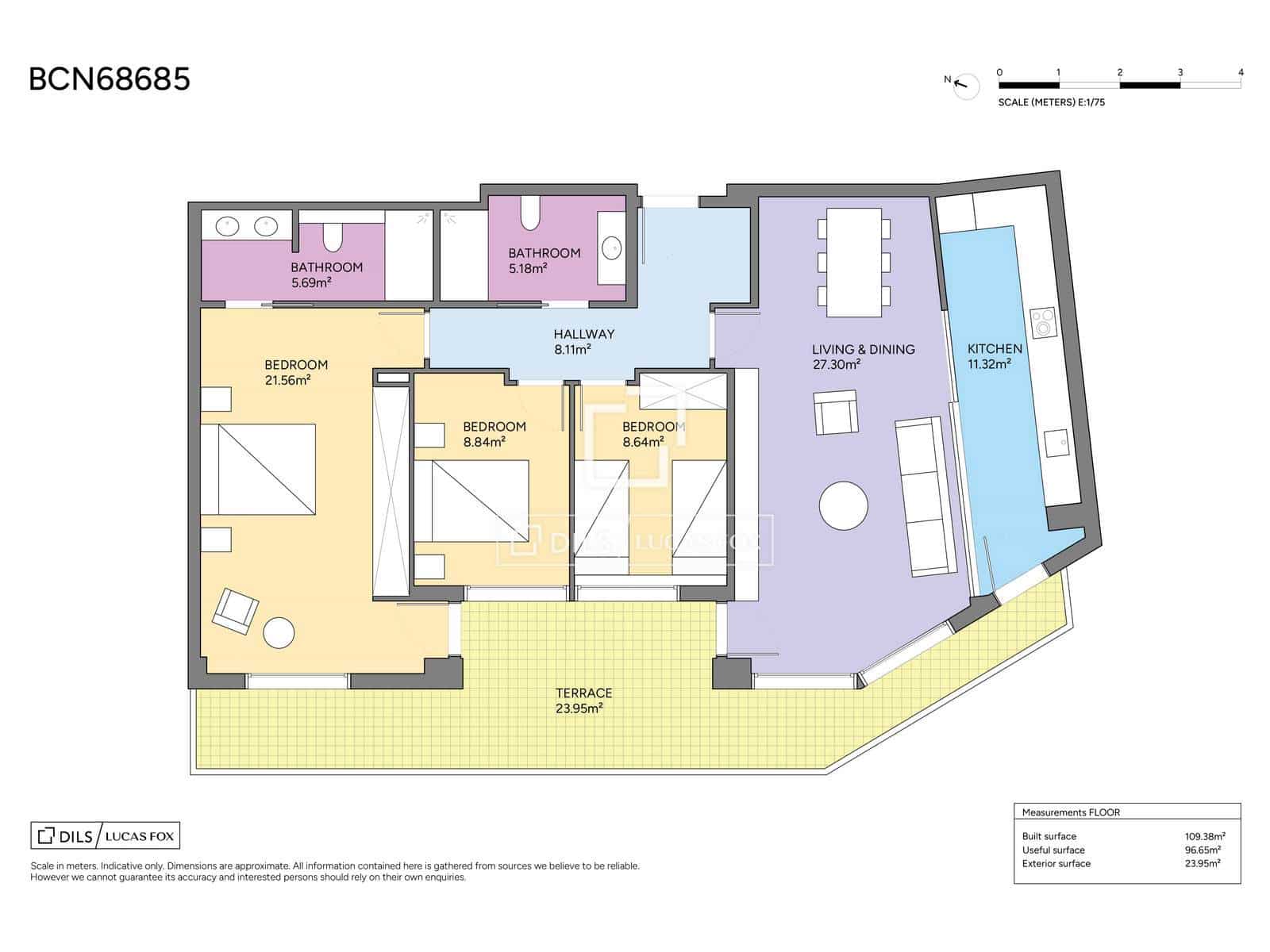 3 quarto Apartamento para venda em Barcelona cidade - 950 000 € (Ref: 9803722)