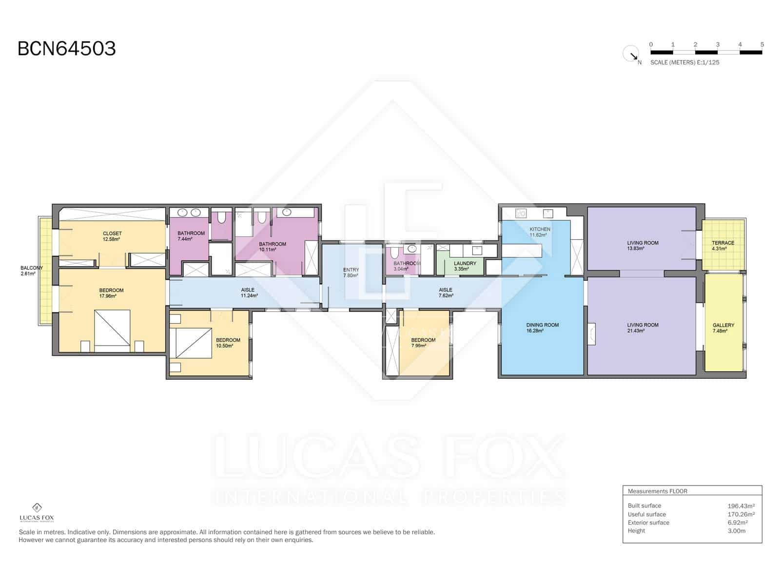 3 Zimmer Apartment zu vermieten in Barcelona Stadt - 8.700 € (Ref: 9809387)