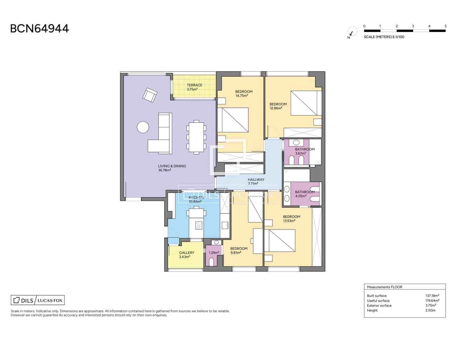 Apartamento de 4 habitaciones en Barcelona ciudad en venta - 1.150.000 € (Ref: 9812558)