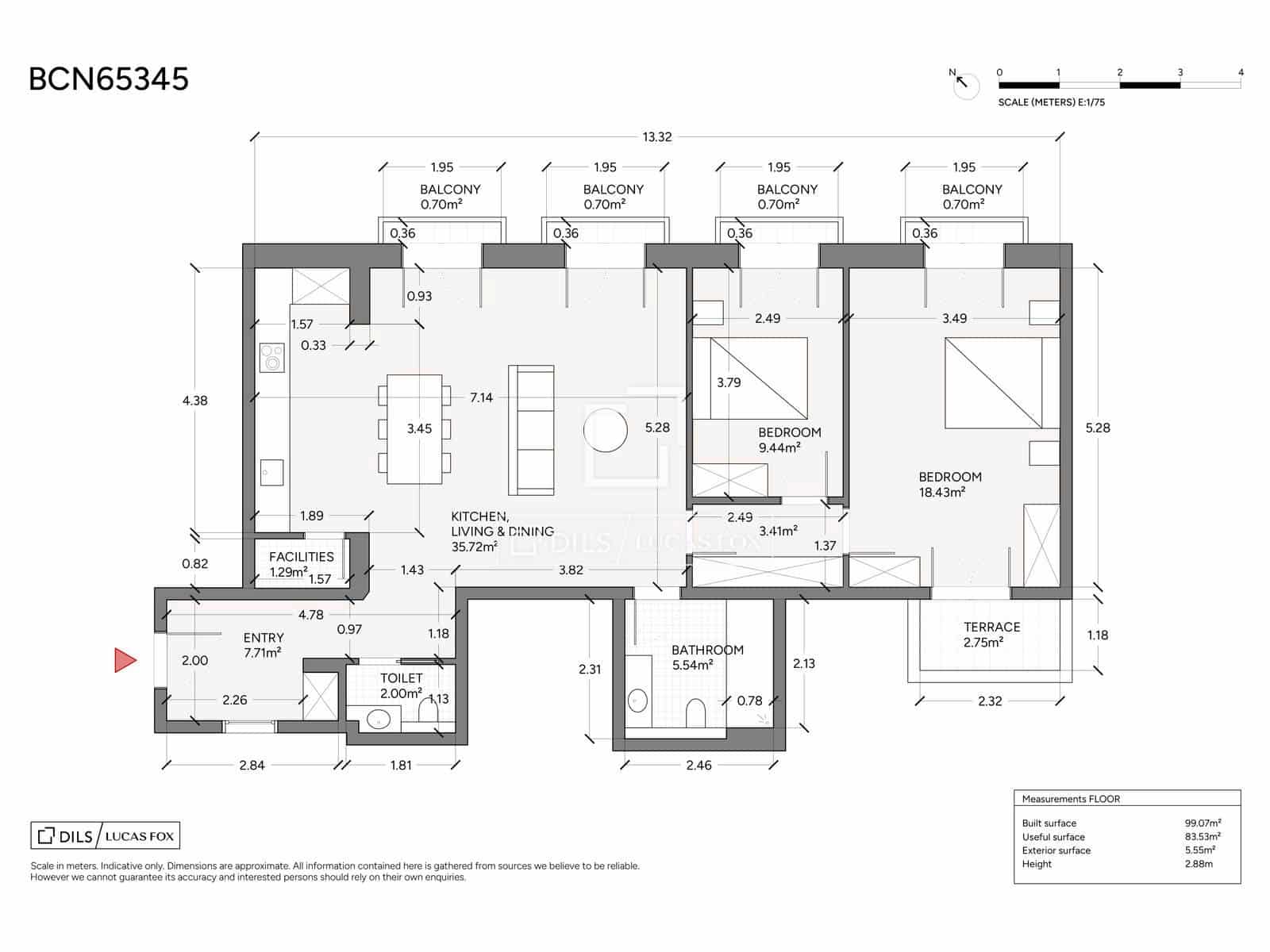 2 slaapkamer Appartement te koop in Barcelona stad - € 515.000 (Ref: 9816485)