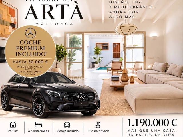 4 sovrum Villa till salu i Artà med pool garage - 1 190 000 € (Ref: 9823574)